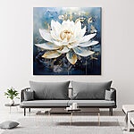 Canvas Schilderijen Schilderij van een witte bloem
