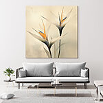 Canvas Schilderijen Elegante bloemen in zachte tinten