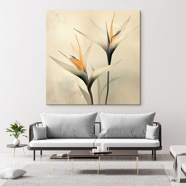 Elegante bloemen in zachte tinten Canvas Schilderijen Elegante bloemen in zachte tinten