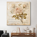 Canvas Schilderijen Schilderij van bloemen op een blad muziek