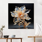 Canvas Schilderijen Delicate bloemensculptuur van glas