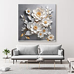 Canvas Schilderijen Elegante muurschildering met bloemen