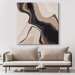 Canvas Schilderijen Abstracte golven in neutrale tinten