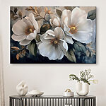 Canvas Schilderijen Schilderij van witte bloemen