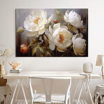 Canvas Schilderijen Schilderij van witte bloemen
