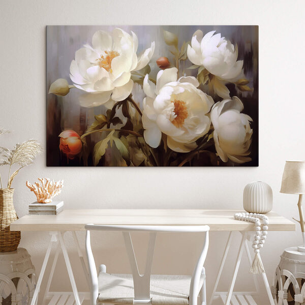 Schilderij van witte bloemen Canvas Schilderijen Schilderij van witte bloemen