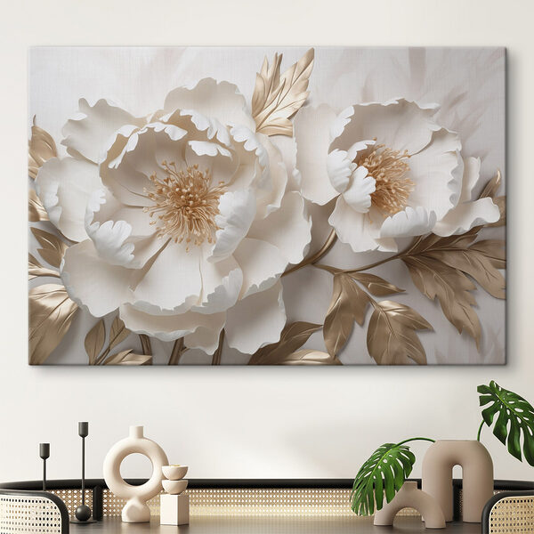 Delicate bloemen met elegante details Canvas Schilderijen Delicate bloemen met elegante details