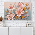Canvas Schilderijen Schilderij van bloemen en bladeren