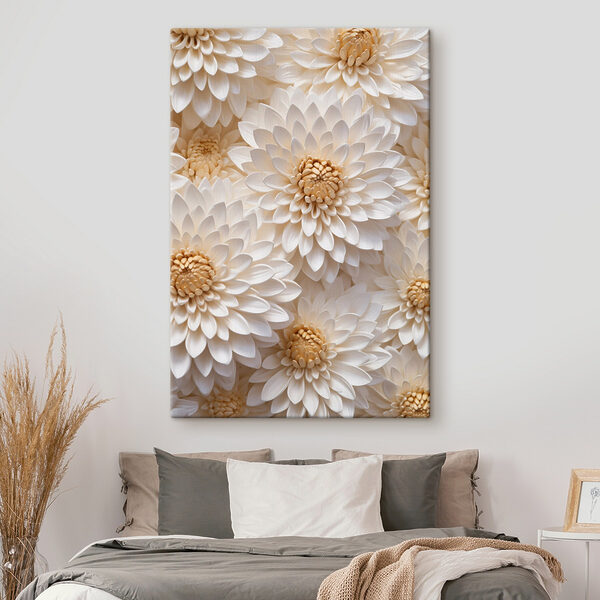 Groep witte bloemen Canvas Schilderijen Groep witte bloemen