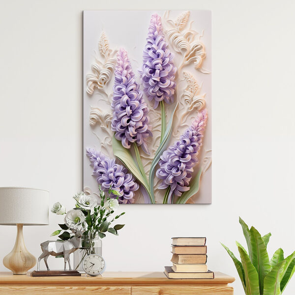 Groep paarse bloemen Canvas Schilderijen Groep paarse bloemen