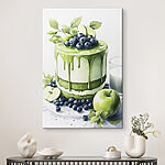 Canvas Schilderijen Cake met groen glazuur en appels