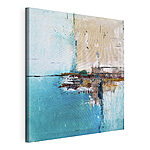 Canvas Schilderijen Abstracte tinten groenblauw en beige