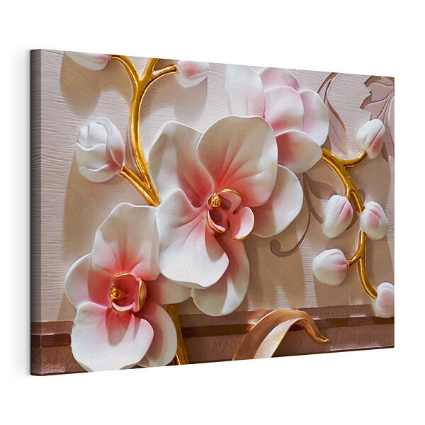 Orchidee met delicate roze bloemblaadjes Canvas Schilderijen Orchidee met delicate roze bloemblaadjes