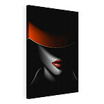 Canvas Schilderijen Mysterieuze allure onder een schaduwrijke hoed
