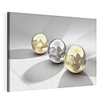 Canvas Schilderijen Glimmende metalen bollen, lichtreflecterend
