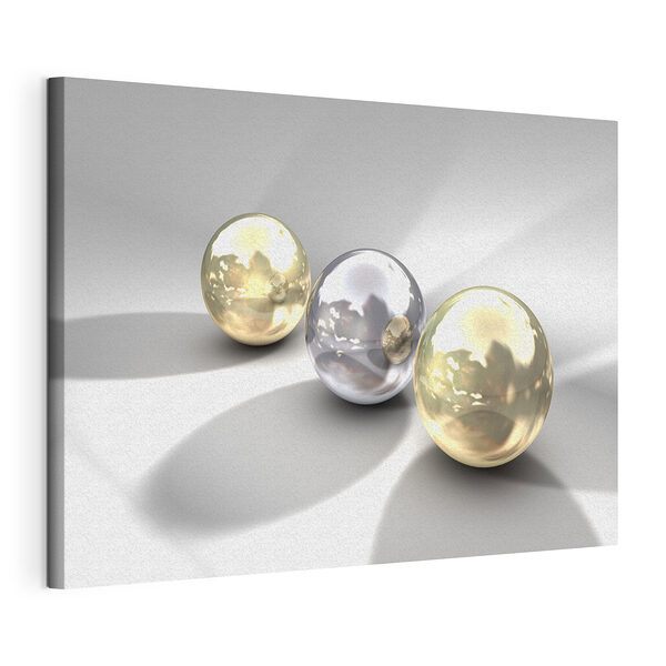 Glimmende metalen bollen, lichtreflecterend Canvas Schilderijen Glimmende metalen bollen, lichtreflecterend