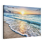 Canvas Schilderijen Golven op een strand