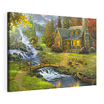 Canvas Schilderijen Struik met paarse bloemen