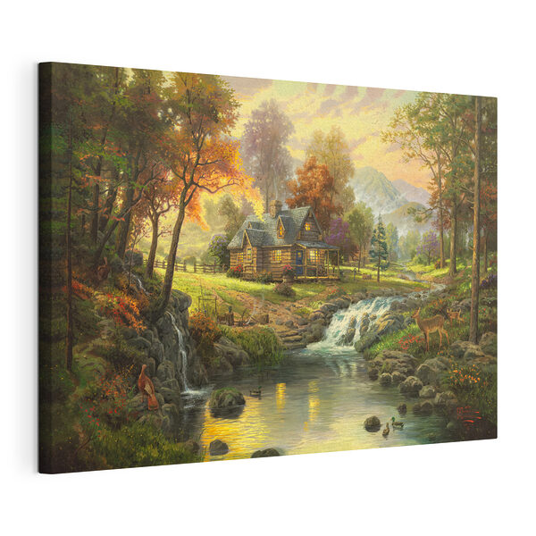 Vogel op een rots Canvas Schilderijen Vogel op een rots
