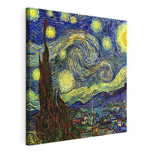 Schilderij van een sterrennacht Canvas Schilderijen Schilderij van een sterrennacht