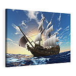 Canvas Schilderijen Zeilschip op open oceaan