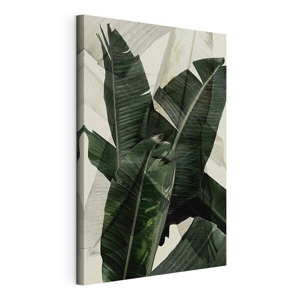 Canvas Schilderijen Abstracte lagen groene bladeren