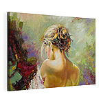 Canvas Schilderijen Schilderij van een vrouwenhoofd