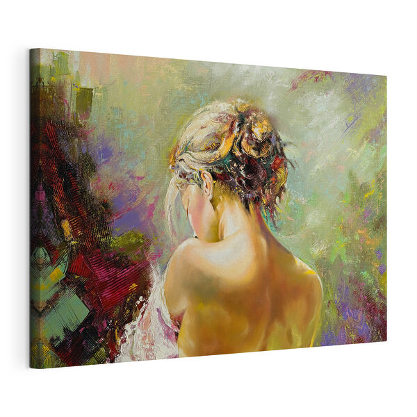 Canvas Schilderijen Schilderij van een vrouwenhoofd