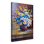 Canvas Schilderijen Schilderij van bloemen in een vaas