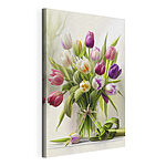 Canvas Schilderijen Levendig boeket van kleurrijke tulpen