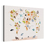 Canvas Schilderijen Wereldkaart met dieren