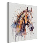 Canvas Schilderijen Levendig paard in waterverfspat