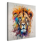 Canvas Schilderijen Leeuwenschilderij van een gezicht