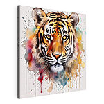 Canvas Schilderijen Tijger met kleurrijke spetters