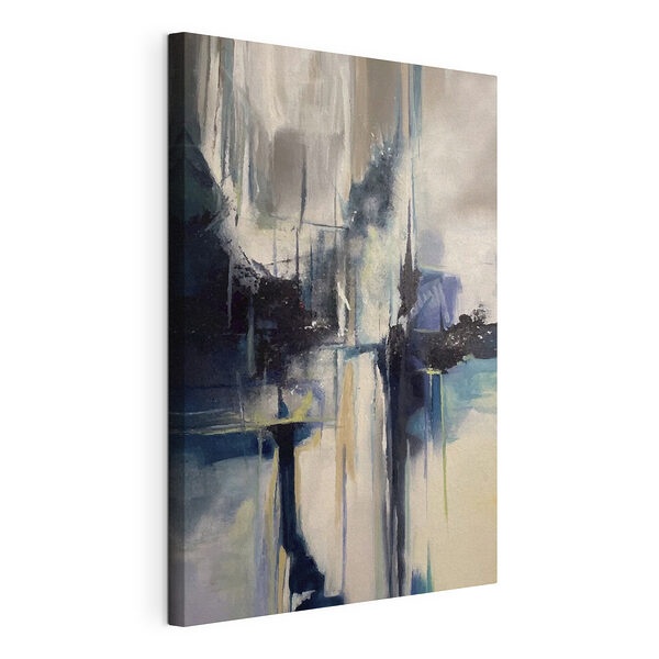 Abstracte mix van blauw en wit Canvas Schilderijen Abstracte mix van blauw en wit