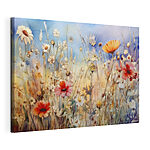 Canvas Schilderijen Wilde bloemen dansen in de zomerbries