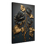 Canvas Schilderijen Elegante rozen in middernachtelijke tinten