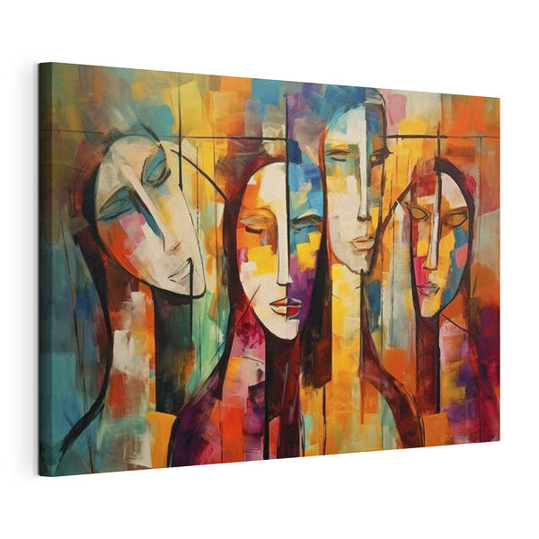 Schilderij van het gezicht van een vrouw Canvas Schilderijen Schilderij van het gezicht van een vrouw