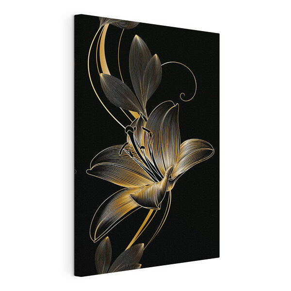 Canvas Schilderijen Elegante bloemenillustratie met fijne lijnen