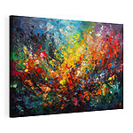 Canvas Schilderijen Levendige abstracte penseelstreken explosie