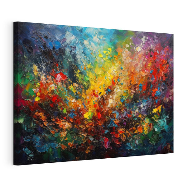 Levendige abstracte penseelstreken explosie Canvas Schilderijen Levendige abstracte penseelstreken explosie