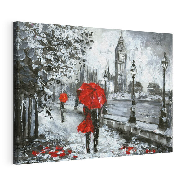 Schilderij van een rode paraplu Canvas Schilderijen Schilderij van een rode paraplu