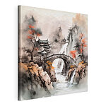 Canvas Schilderijen Brug over een rivier
