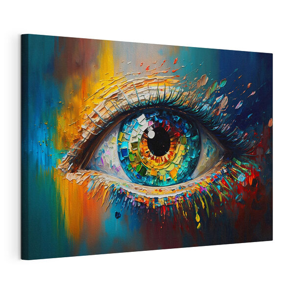 Kleurrijk oog geschilderd in levendige tinten Canvas Schilderijen Kleurrijk oog geschilderd in levendige tinten
