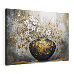 Canvas Schilderijen Schilderij van bloemen in een vaas
