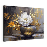 Canvas Schilderijen Elegante bloemen in sierlijke vaas