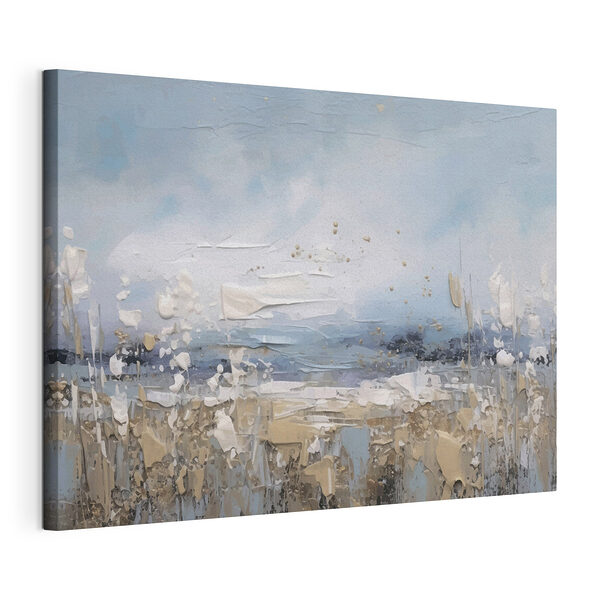 Wazig beeld van een persoon met een witte hoed Canvas Schilderijen Wazig beeld van een persoon met een witte hoed