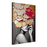 Canvas Schilderijen Vrouw met bloemen op haar hoofd