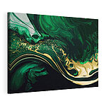 Canvas Schilderijen Abstract groen en zwart wervelpatroon