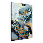 Canvas Schilderijen Elegant bloemenkunstwerk met metallic accenten